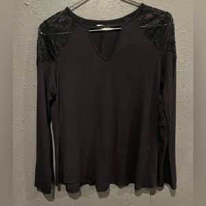 Maurice’s long sleeve shirt with lace shoulders.